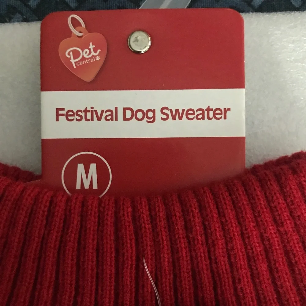 Pet Central Festival Dog Sweater NEW Size M-14”/35.56cm